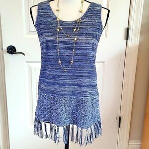 Summer Sleeveless Sweater With Fringe Size S